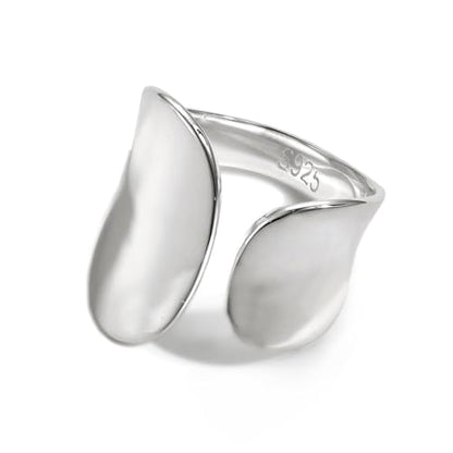 925 Sterling Silver Wide Band Ring Simple Handmade Hammered Chunky Statement Rings Adjustable Boho Thumb Ring for Women Men - color: Pattern 3