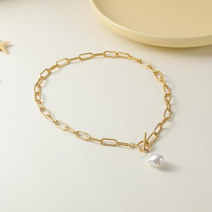 Wellike Colorful Beaded Necklaces For Women Pearl Choker Necklace 18k Gold Plated Dainty Handmade Summer Trendy Jewelry - color: KKWX1692