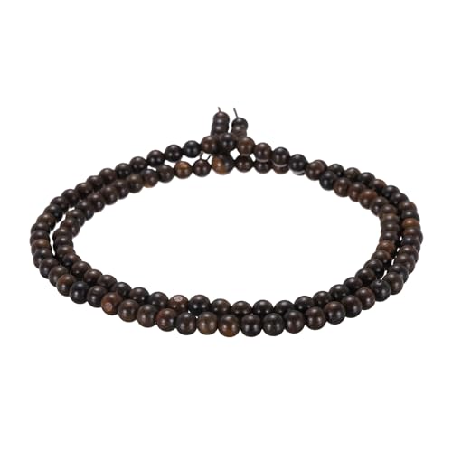 MECCANIXITY Prayer Beads Bracelet, Natural Wooden Bead Mala Bracelets Link Wrist Men Women Beaded Stretch Crafts Bangle - color: Amberwood Color