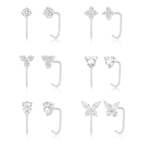 Backless Half Hoop Earrings Gold Silver Stay Close Huggie Hoop Earrings 14K Gold Plated Hypoallergenic Ardant Earring No Back Poke Free Comfort Sleeper Earring for Mutiple Piercing Fit Jewelry Gifts - color: A-SILVER