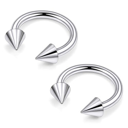 20G 18G 16G 14G 12G Horseshoe Nose Ring Titanium Septum Rings Piercing Jewelry Cartilage Conch Helix Rook Lip Tragus Earring Hoop Eyebrow Retainer For Women Men 6mm 8mm 10mm 12mm 14mm 16mm 19mm - size: Spike: 14G - 10MM