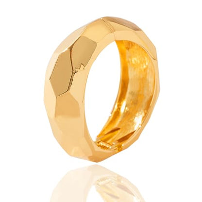 YMBYCM Gold Chunky Bangle Bracelets for Women | Trendy Wide Chunky Cuff Bracelets Wrap Bracelet Fashion Jewelry Accessories - color: Gold-2