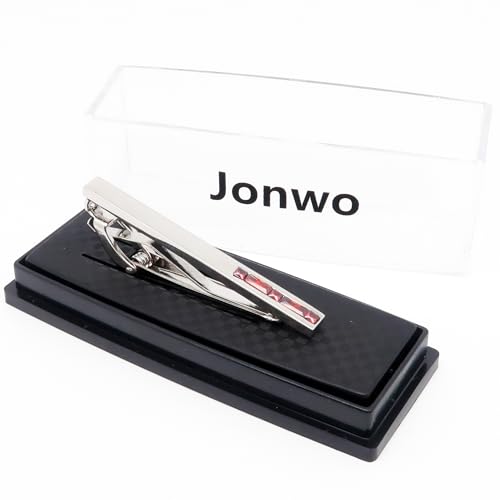 Men Crystal Tie Clip Tie Bar for Regular Necktie Silver In Gift Case | Purple/Blue/Red/Black/White Crystal Tie Pin for Men Business Anniversary Wedding Party Office Formal Daily Occasions Suit - style: Red Crystal