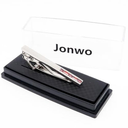 Men Crystal Tie Clip Tie Bar for Regular Necktie Silver In Gift Case | Purple/Blue/Red/Black/White Crystal Tie Pin for Men Business Anniversary Wedding Party Office Formal Daily Occasions Suit - style: Red Crystal