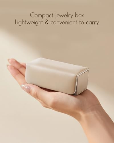 VLANDO Small Travel Jewelry Case, Gifts for Women Mother,Tangle-Free Jewelry Organizer for Rings Earrings Necklaces, Vegan Leather, Magnetic Closure, Gift Ready-Toffee*2 Pack - color: Toffee * 2 Pack