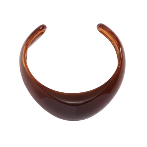 Colorful Acrylic Resin Open Cuff Bracelets Simple Transparent Chunky Thick Bangle Statement Irregular Geometric Resin Wide Wristband Chunky Acetate Wrap Cuff Bracelets - color: Brown