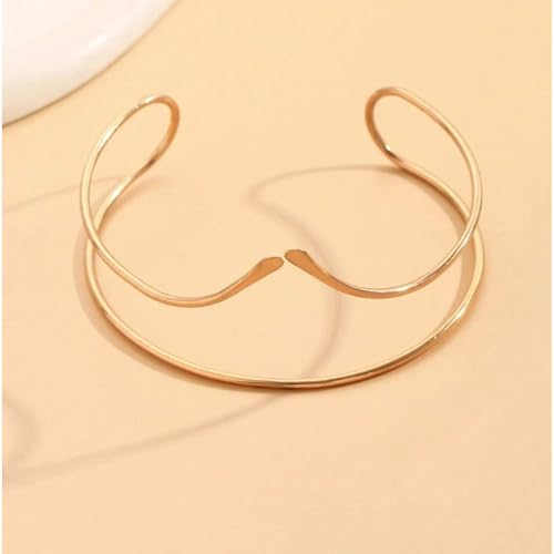 Harry and Henry Arm Cuff Gold Upper Arm Jewelry for Women Adjustable Open Cuff Bangle Bracelets Armband Jewelry Summer Outfits for Women 2026 - color: A:Gold open arm cuff bracelet