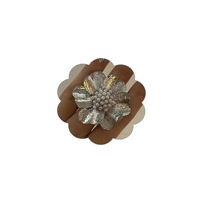 Gold Flower Ring for Women Trendy Silver Flower Statement Ring Adjustable Minimalist Rings Jewelry - color: Silver, style: Pearl Flower