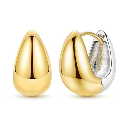 925 Sterling Silver Huggie Hoop Earrings for Women with 5A Cubic Zirconia Jewelry Birthday Gift - style: Color clash
