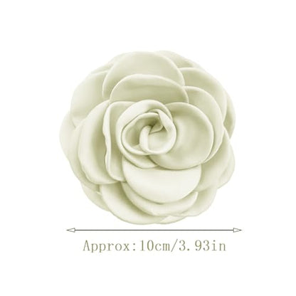 Collar Chain Pin for Men and Women - Hanging Tassel Brooch Lapel Pin for Business Suits - Bar Pin With Long Chain - Gifts - color: L: Beige flower