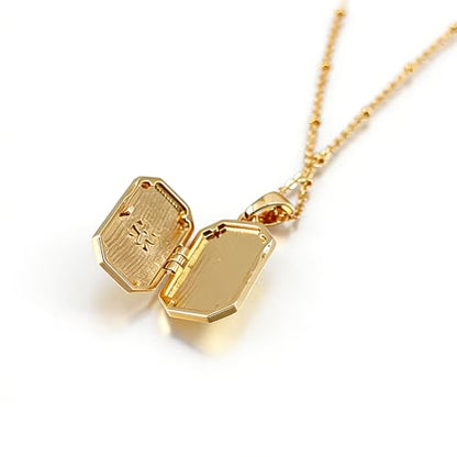YOUFENG Love Heart Oval Locket Necklace that Holds Pictures Photo Lockets Birthday Gifts Jewelry for Women - style: Rectangle