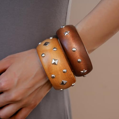 Acrylic Resin Bracelet for Women Chunky Square Bracelets Wide Wristbands Bangle Punk Jewelry