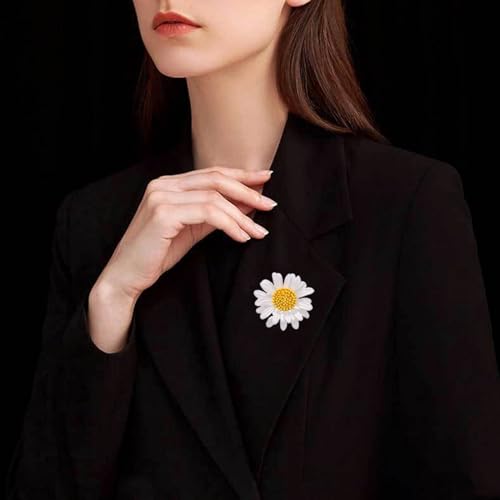 DD-life 6/12 Pcs Enamel Daisy Flower Lapel Pin Brooch Pin Plant Sunflower Suit Lapel Pin Fashion Shiny Brooch for Any Special Occasions (6 Colors x 2) - color: 12