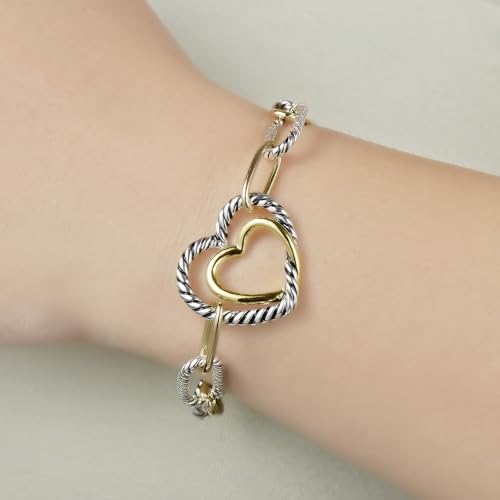 UNY JEWEL Jewelry Make a Statement with Foxtail Link Chain Bracelet Designer Brand Inspired Women Valentine - color: Heart Twisted