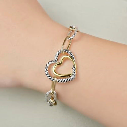 UNY JEWEL Jewelry Make a Statement with Foxtail Link Chain Bracelet Designer Brand Inspired Women Valentine - color: Heart Twisted