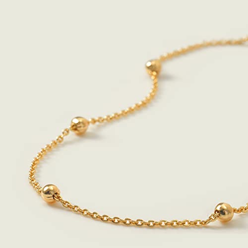 MEVECCO Anklet for Women Gold Chain 14K Gold Plated Dainty Boho Beach Summer Simple Foot Jewelry Ankle Bracelet - style: Gold Ball