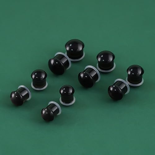 Precise Dimensions Set Color Acrylic O-Ring Ear Plugs Tunnels Gauges Stretcher Piercings Kit - color: Black, size: 10-14mm
