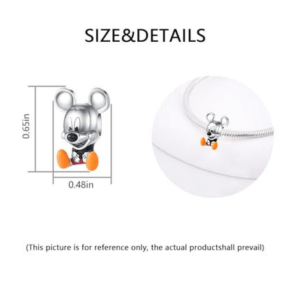 Charm for Bracelets and Necklaces Heart Cat Flower Boy 925 Sterling Silver Bead Birthday Jewelry Gift for Women - color: Cute Mouse Boy Charm