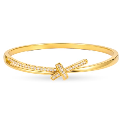 hotoo Gold Plated Bangle Bracelet for Women - style: Gilded Bowknot