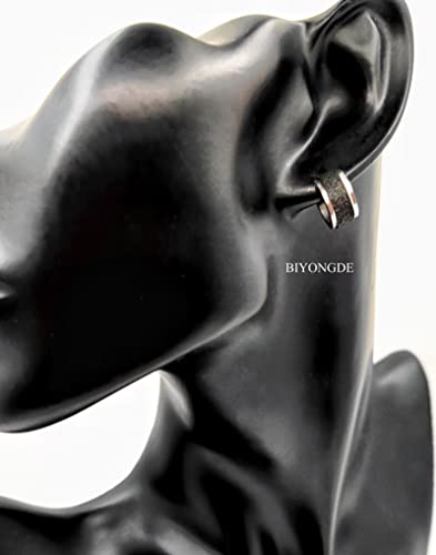 Huggie Hinged Hoop Earrings, Stainless Steel, Classic, mens womens, Cool - color: Silver Black
