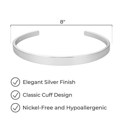 Amazon Essentials Cuff Bracelet, 8" - color: White