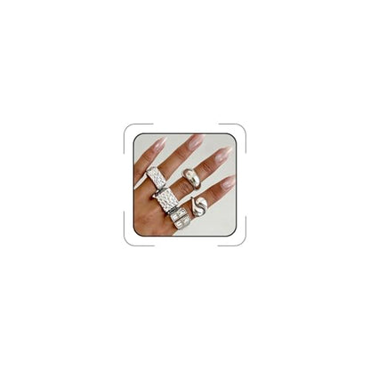 Chunky Rings for Women Gold Stackable Knuckle Ring Set Adjustable Statement Ring Set Vintage Dainty Open Midi Rings Jewelry Pack for Women Silver4
