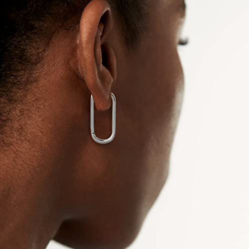 Me&Hz Gold Huggie Earrings Small Huggie Hoop Earrings for Women 14K Gold Plated Hypoallergenic Cubic Zirconia Huggies Mini Silver Hoop Earring for Women - color: Paperclip Hoop,Silver