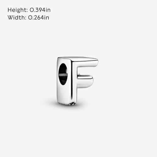 Pandora Alphabet Charm - Compatible Moments - Gift for Her - Made with Sterling Silver - with Gift Box - style: Letter F
