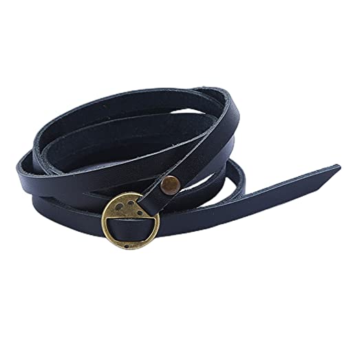 Handmade Genuine Leather 0.6cm Width 5 Wrap Bracelet for Women Alphabets Stamped Inspirational Words Multilayer Leather Bracelet Jewelry Gift For Men Women - color: Black
