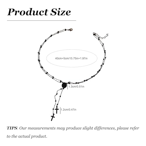 Gothic Necklaces for Women Cross Heart Pendant Layered Necklace Statement Jewelry Dark Romantic Gift for Halloween Parties - color: C3:goth necklace