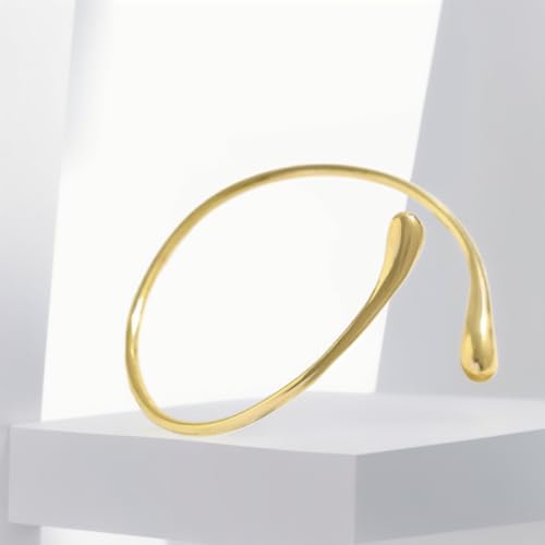 Arm Cuff for Women Layered Armlet Open Adjustable Arm Cuff Gold Silver Upper Arm Cuff Bracelet Minimalist Armband Trendy Jewelry - color: GoldA