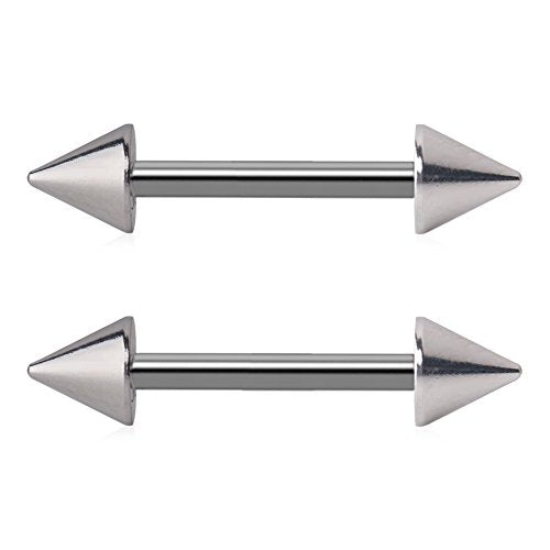 316L Stainless Steel Spike Nipple Shield Barbell Ring Bar Body Piercing Retainer 14G 1/2Inch - color: 6PCS - Mix Color 1#