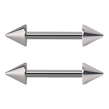 316L Stainless Steel Spike Nipple Shield Barbell Ring Bar Body Piercing Retainer 14G 1/2Inch - color: 6PCS - Mix Color 1#