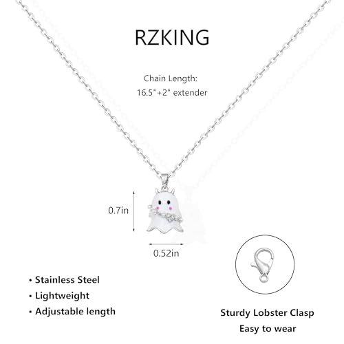 RZKING Silvery Necklace for Women, Gifts for Friend Mom Daughter Teacher - style: Ghost