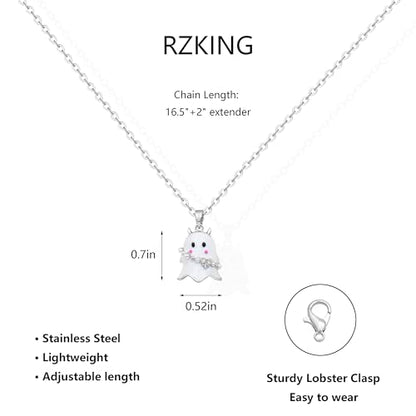 RZKING Silvery Necklace for Women, Gifts for Friend Mom Daughter Teacher - style: Ghost