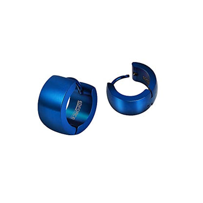 Small Hoop Huggie Earrings For Mens Womens - color: Blue