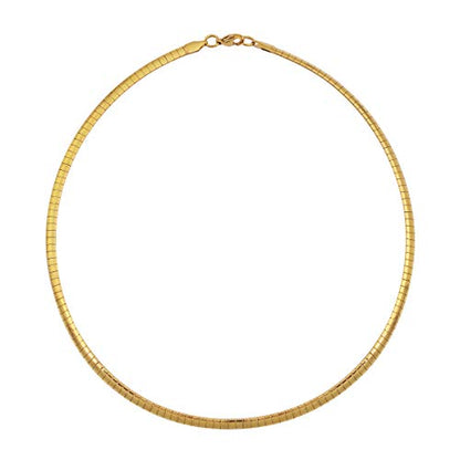Italian Omega Chain Necklace - color: Gold, size: 4mm