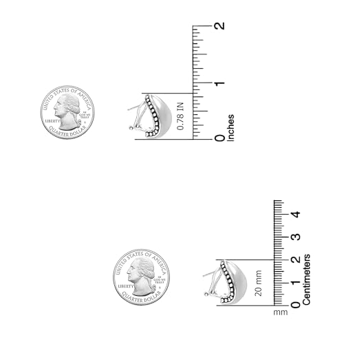 LeCalla 925 Sterling Silver Omega Back Stud Earrings for Women | Classic Pierced Omega Closure Earring | Earring Jewelry Gift for Her, Wife or Girlfriend | Daily Wear & Special Occasion Earring - color: Beaded Dome