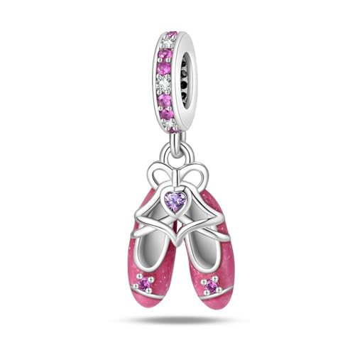 LUXILLA Charms for Bracelets & Necklace 925 Sterling Silver Charms Elephant Happy Birthday Charm Fit for Valentine's Day Mother's Day Jewelry Gift for Women - color: Ballet Shoes Charm