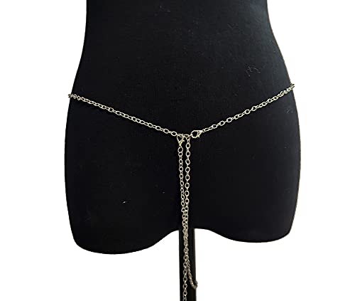 Women Sexy Rhinestone Waist Body Chain Crytal Sexy Letter Pendant Belly Waist Chain T-string Thong Body Jewelry - color: Aquarius Letter