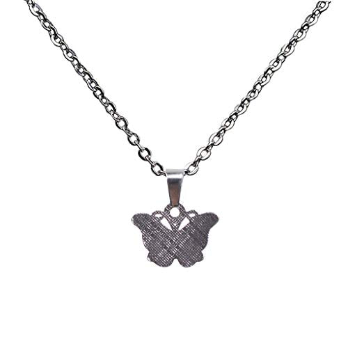 FM FM42 Temperature Sensing Color Changing Pendant Necklace with 19.29" Stainless Steel Rolo Chain - color: Butterfly-3