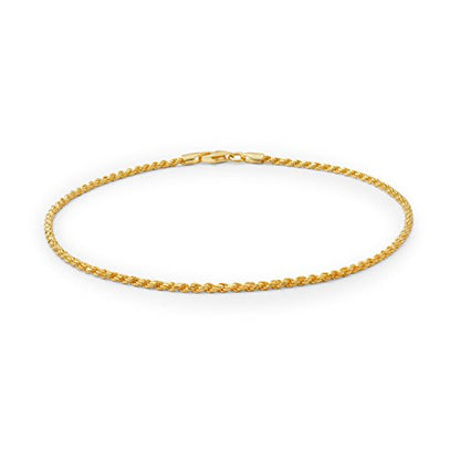 Bling Jewelry Strong Cable Rope Chain Anklet Strand Ankle Bracelet Yellow Gold Plated .925 Sterling Silver - color: Gold