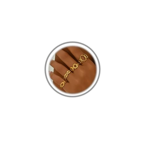 Trendy Knuckle Rings Set for Women Dainty Stackable Joint Finger Midi Rings Pack Adjustable Dome Twist Hollow Chunky Rings Statement Jewelry Mixed Size - style: A-Gold-4Pcs