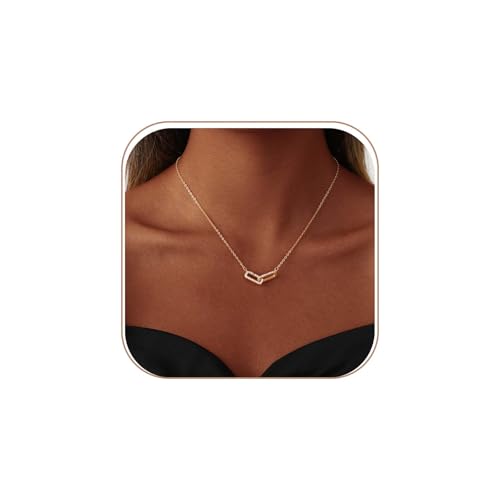 Coshilta Layered Gold Necklaces for Women, 14K Plated Gold Sterling Silver Plated Dainty Pendant Necklace Set with Cubic Zirconia,Stackable Chain Choker,Trendy Personalized Jewelry Gift Non Tarnish - style: C-N0565-CZ