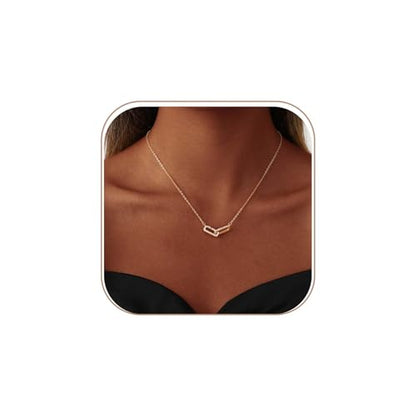 Coshilta Layered Gold Necklaces for Women, 14K Plated Gold Sterling Silver Plated Dainty Pendant Necklace Set with Cubic Zirconia,Stackable Chain Choker,Trendy Personalized Jewelry Gift Non Tarnish - style: C-N0565-CZ