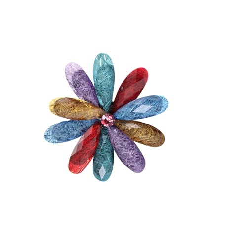 Women’s Acrylic Flower Brooch Pin, Colorful Floral Brooch with Crystal Center, Lightweight Vintage/Modern Style Jewelry for Clothing, Scarf, Bag Decoration - color: Colors