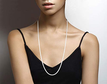 Miabella Italian 925 Sterling Silver, 18K Gold Plated Herringbone Necklace | 3.5mm Flat Snake Chain, Fine Jewelry for Women, Made in Italy - size: Length 30 Inches, style: sterling silver