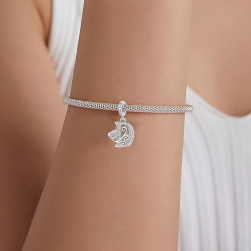 TIZU Initial Necklaces for Women - Dainty 14K Gold Plated Letter Pendant Trendy Personalized Initial A-Z Necklaces Jewelry Gift - color: Silver-D