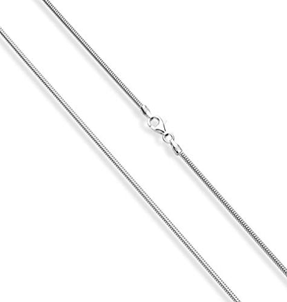 Miabella Italian 925 Sterling Silver Round Snake Chain Necklace Women Men | 1.5mm, 2mm, 2.5mm, Fine Jewelry, Made in Italy - size: Length 24 Inches, style: 1.5mm