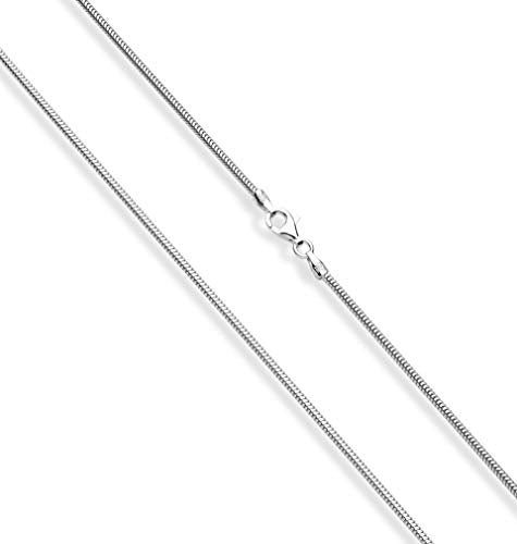 Miabella Italian 925 Sterling Silver Round Snake Chain Necklace Women Men | 1.5mm, 2mm, 2.5mm, Fine Jewelry, Made in Italy - size: Length 16 Inches, style: 1.5mm